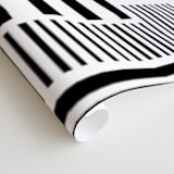 "Linear Cityscape" - Wall Mural in White by Daniela - Close-up