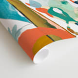 "Green Hills" - Wall Mural in Aqua by Erin McCluskey Wheeler - Close-up