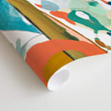 "Green Hills" - Wall Mural in Aqua by Erin McCluskey Wheeler - Close-up