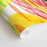 "Tropical" - Wall Mural in White by Alexandra Dzh - Close-up