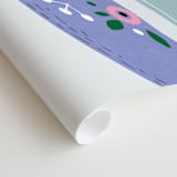 "Folk Whales" - Wall Mural in Grey by Hannah Williams - Close-up