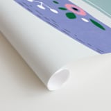 "Folk Whales" - Wall Mural in Grey by Hannah Williams - Close-up