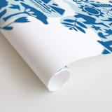 "Little Big World Map" - Wall Mural in Navy by Jessie Steury - Close-up