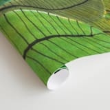 "Banana Leaf Bouquet" - Wall Mural in White by Madeline Trait - Close-up