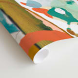 "Green Hills" - Wall Mural in Aqua by Erin McCluskey Wheeler - Close-up