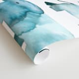"Baby Elephants" - Wall Mural in White by Luz Alliati - Close-up