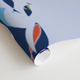 "Fun in the sea" - Wall Mural in White by Bethania Lima - Close-up