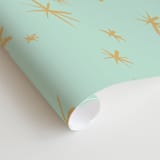 "Good Night Moon and Stars" - Wall Mural in Mint by Patrice Horvath - Close-up