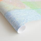 "Scandinavian Modern Revisit" - Wall Mural in Pastel Tangerine by Lisa Sundin - Close-up