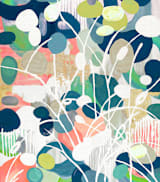 "Summer Rising" - Wall Mural in Aqua by Nancy Ramirez - Full Size