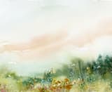 "MeadowLand" - Wall Mural in Olive Green by Lindsay Megahed - Full Size