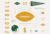 "American Football Vocab" - Wall Mural in White by Dana Beckwith - Full Size