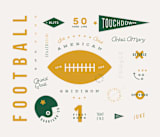 "American Football Vocab" - Wall Mural in White by Dana Beckwith - Full Size