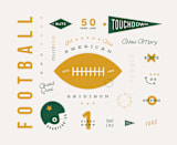 "American Football Vocab" - Wall Mural in White by Dana Beckwith - Full Size