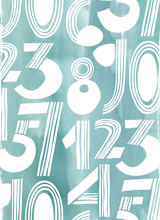 "Linear Counts" - Wall Mural in White by Daniela - Full Size