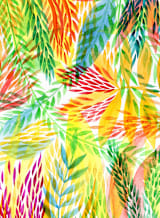 "Tropical" - Wall Mural in White by Alexandra Dzh - Full Size