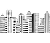 "Linear Cityscape" - Wall Mural in White by Daniela - Full Size