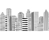 "Linear Cityscape" - Wall Mural in White by Daniela - Full Size