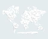 "Beautiful World Map" - Wall Mural in White by Jessie Steury - Full Size