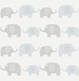 "Elephants" - Wall Mural in White by Carmen Guedez - Full Size