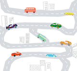 "roads" - Wall Mural in White by Morgan Kendall - Full Size