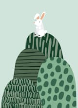 "Bunny" - Wall Mural in White by Megan Monismith - Full Size