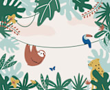 "Jungle Life" - Wall Mural in White by Laura Wentzel - Full Size