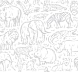 "safari animals" - Wall Mural in White by Susanne Kasielke - Full Size