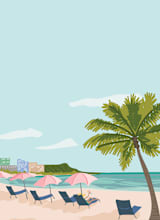 "Take Me To The Sea" - Wall Mural in White by Alexa Zurcher - Full Size