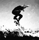 "Get Air 2" - Wall Mural in Black & White by Amy Hall - Full Size