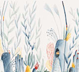 "Hidden Worlds" - Wall Mural in White by Kayla King - Full Size