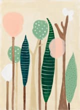 "Cotton Forest" - Wall Mural in White by Itziar Mondragon - Full Size