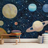 "Solar System" - Wall Mural in Starlight by Alexandra Dzh - In a Room