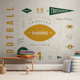 "American Football Vocab" - Wall Mural in White by Dana Beckwith - In a Room