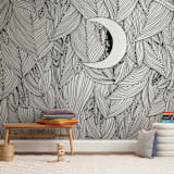 "Peek A Boo" - Wall Mural in White by Helen H Wu - In a Room