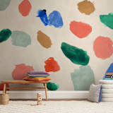"A Painter's Reverie" - Wall Mural in White by Nicole Cicak - In a Room