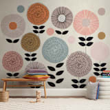 "Mid Century Garden" - Wall Mural in Burnt Orange by Jocelyn Proust - In a Room