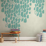 "It's Raining Red" - Wall Mural in Aqua by rose lindo - In a Room