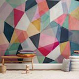 "Kaleidoscope No.1" - Wall Mural in Coral by Hooray Creative - In a Room