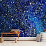 "Constellations" - Wall Mural in Starlight by Alexandra Dzh - In a Room