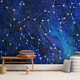 "Constellations" - Wall Mural in Starlight by Alexandra Dzh - In a Room