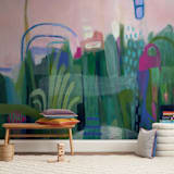 "Feel So Fine" - Wall Mural in White by Sarina Diakos - In a Room