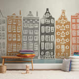 "On the Canal" - Wall Mural in Neutral by Griffinbell Paper Co. - In a Room
