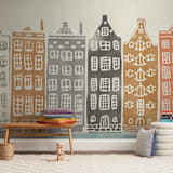 "On the Canal" - Wall Mural in Neutral by Griffinbell Paper Co. - In a Room