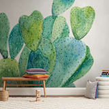 "Cacti" - Wall Mural in White by Alexandra Dzh - In a Room