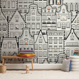 "Waiting For You" - Wall Mural in White by Heather Young Art - In a Room
