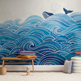 "seas the day" - Wall Mural in White by Stardust Design Studio - In a Room