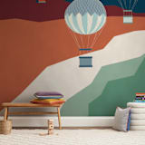"coastal balloons" - Wall Mural in White by Morgan Kendall - In a Room