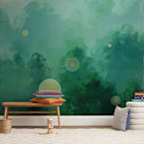 "Fireflies" - Wall Mural in White by Jennifer Stewart - In a Room
