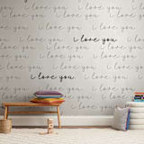 "Infinite Love" - Wall Mural in White by Katrina Lindhorst - In a Room